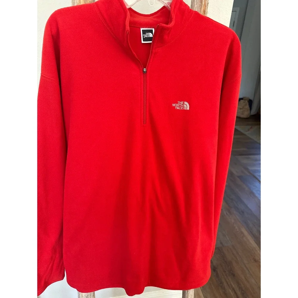The North Face TKA 100 Men's Size XL 1/4 Zip Pullover Fleece Jacket‎ size XL Red